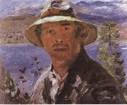 Self-Portrait in a Straw Hat Lovis Corinth